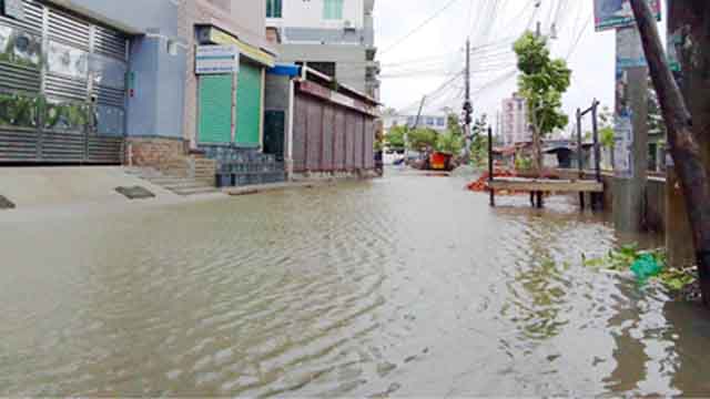 ভারী বৃষ্টিতে খুলনা নগরীর নিম্নাঞ্চল প্লাবিত, উপড়ে পড়েছে গাছপালা