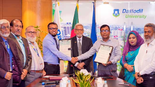 বাংলাদেশ কৃষি গবেষণা ইনস্টিটিউট (বারি) এবং ড্যাফোডিল ইন্টারন্যাশনাল ইউনিভার্সিটি (ডিআইইউ) এর মধ্যে কৃষি গবেষণা, প্রযুক্তি হস্তান্তর এবং উদ্ভাবনকে এগিয়ে নেওয়ার লক্ষ্যে সমঝোতা স্মারক স্বাক্ষর