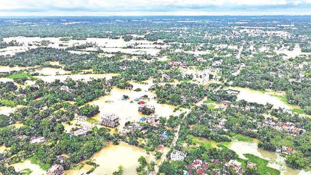 বন্যার মূল কারণ অল্প সময়ের মধ্যে অতি মাত্রায় ভারি বৃষ্টিপাত